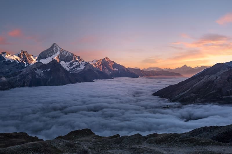 Mountain vista at sunrise