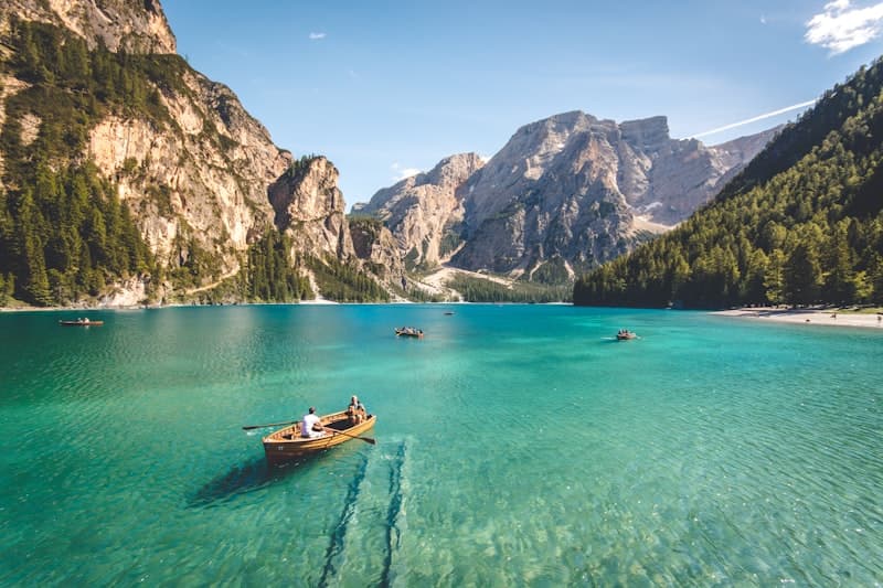 Scenic lake and hills